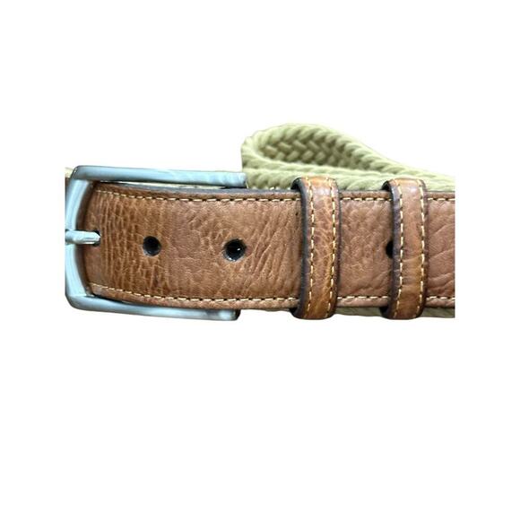 Torino Leather Co. Men's Italian Woven Multi Cotton Elastic Khaki Belt - Picture 2 of 6